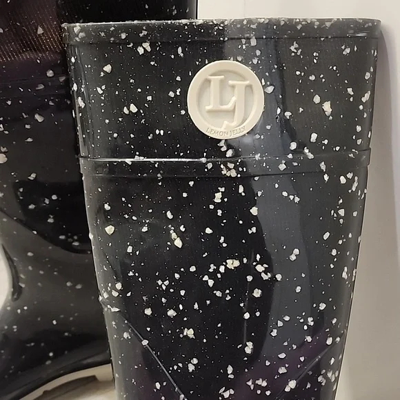 Lemon Jelly Black Speckled Rain Boots | European 39 | Made in Portugal - Picture 3 of 7